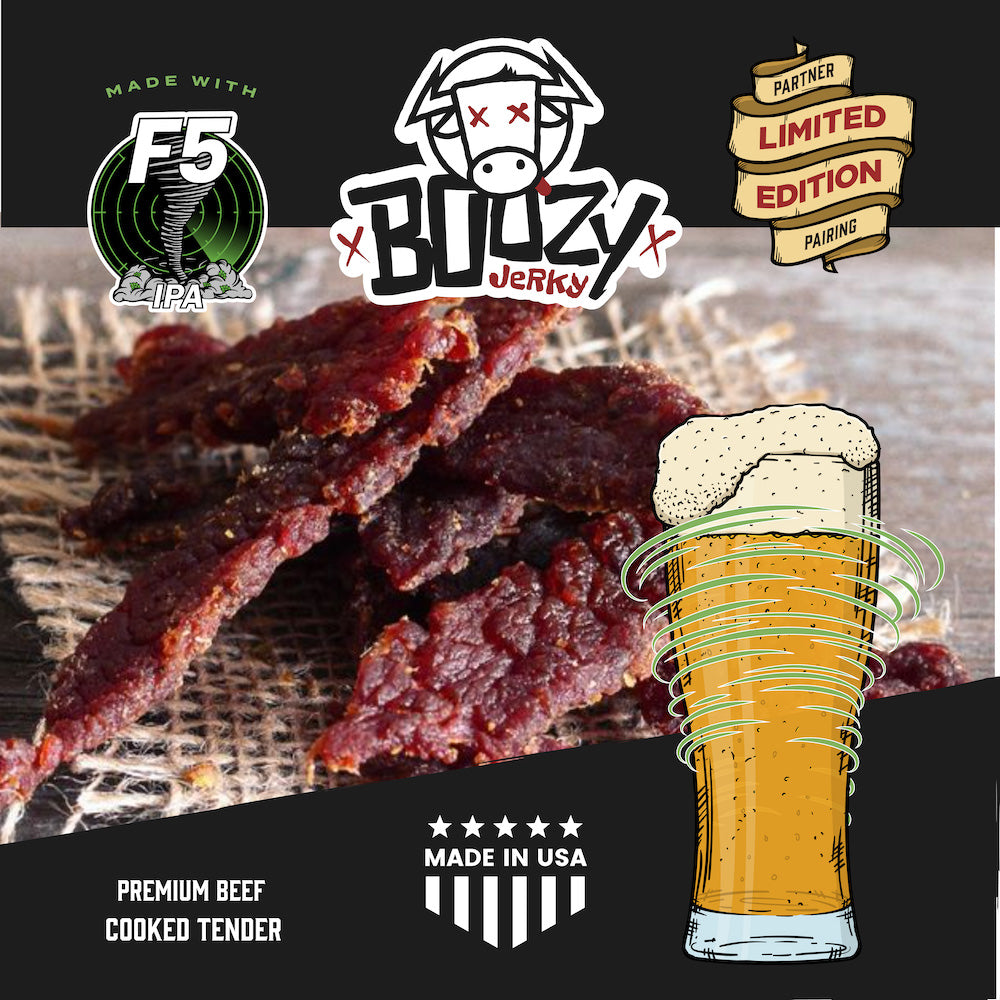 Teriyaki Twister IPA Brisket Jerky – Sweet and savory teriyaki-infused brisket jerky with a bold IPA twist. A tender, high-protein snack perfect for pairing with your favorite craft IPA or pale ale."